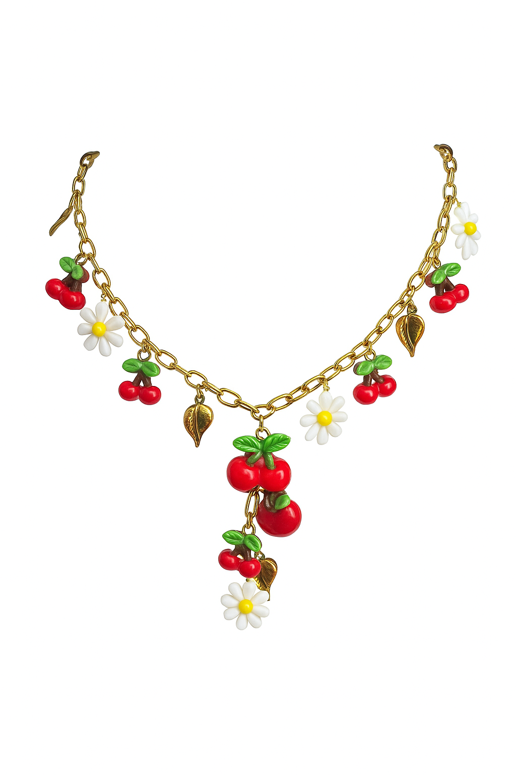 Red Garden Charm Necklace
