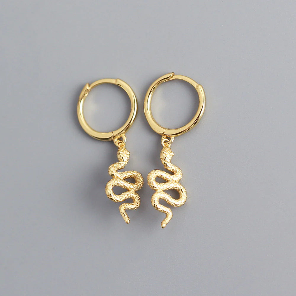 Edgy Snake Small Hoops