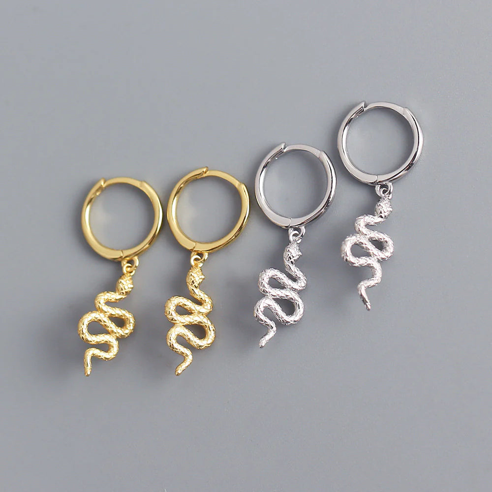 Edgy Snake Small Hoops