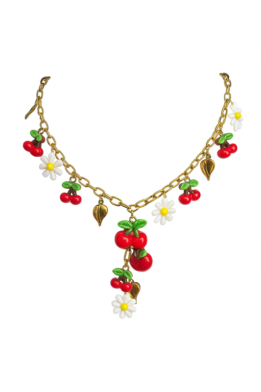 Red Garden Charm Necklace