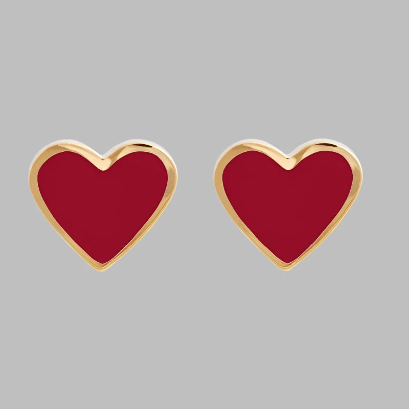 XL Heart Studs - Red