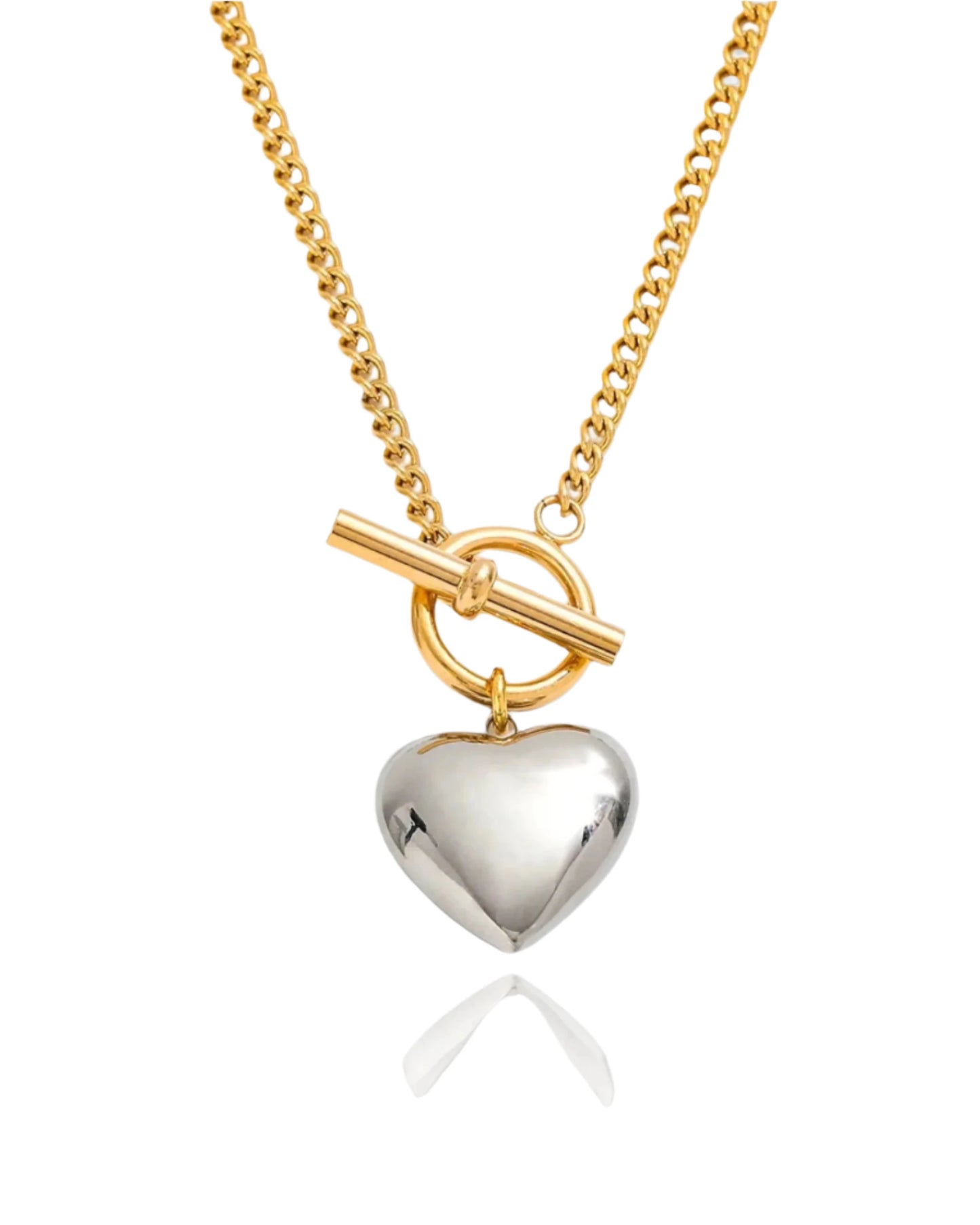 Two Tone Heart Necklace